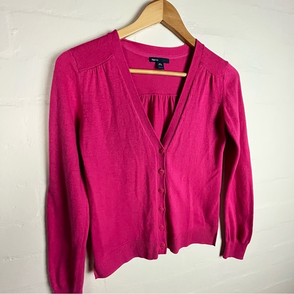 Gap Kids sz XXL (14-16) girls Cardigan Pink Longsleeve barbiecore cotton blend - Picture 8 of 11